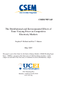 Cover page: The Distributional and Environmental Effects of Time-Varying Prices in Competitive Electricity Markets