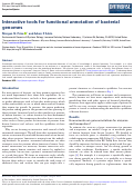 Cover page: Interactive tools for functional annotation of bacterial genomes