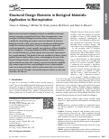 Cover page: Structural Design Elements in Biological Materials: Application to Bioinspiration