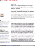 Cover page: SARS-CoV-2 seroprevalence and risk factors among meat packing, produce processing, and farm workers.