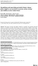 Cover page: Quantifying and monetizing potential climate change policy impacts on terrestrial ecosystem carbon storage and wildfires in the United States