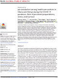 Cover page: Job satisfaction among healthcare workers in Ghana and Kenya during the COVID-19 pandemic: Role of perceived preparedness, stress, and burnout