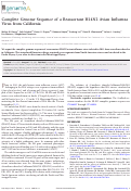 Cover page: Complete Genome Sequence of a Reassortant H14N2 Avian Influenza Virus from California