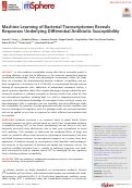 Cover page: Machine Learning of Bacterial Transcriptomes Reveals Responses Underlying Differential Antibiotic Susceptibility