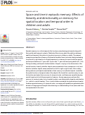 Cover page: Space and time in episodic memory: Effects of linearity and directionality on memory for spatial location and temporal order in children and adults