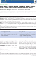 Cover page: Pulse oximetry values of neonates admitted for care and receiving routine oxygen therapy at a resource-limited hospital in Kenya.