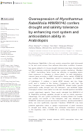 Cover page: Overexpression of Myrothamnus flabellifolia MfWRKY41 confers drought and salinity tolerance by enhancing root system and antioxidation ability in Arabidopsis