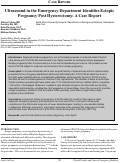 Cover page: Ultrasound in the Emergency Department Identifies Ectopic Pregnancy Post Hysterectomy: A Case Report