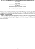 Cover page: The use of dispositional cues to causality in judgements of mechanical and living