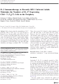 Cover page: IL-2 Immunotherapy to Recently HIV-1 Infected Adults Maintains the Numbers of IL-17 Expressing CD4+ T (TH17) Cells in the Periphery