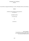 Cover page: Beyond Words: Language Style Matching as an Index of Therapeutic Alliance in Psychotherapy