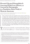 Cover page: Elevated Glycated Hemoglobin Is Associated With Liver Fibrosis, as Assessed by Elastography, in a Population‐Based Study of Mexican Americans