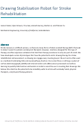 Cover page of Drawing Stabilization Robot for Stroke Rehabilitation