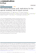 Cover page: The earliest Ethiopian wolf: implications for the species evolution and its future survival.