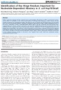 Cover page: Identification of key hinge residues important for nucleotide-dependent allostery in E. coli Hsp70/DnaK.