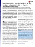 Cover page: Mechanosensitivity is mediated directly by the lipid membrane in TRAAK and TREK1 K+ channels