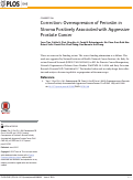 Cover page: Correction: Overexpression of Periostin in Stroma Positively Associated with Aggressive Prostate Cancer