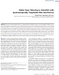 Cover page: Stable Gene Silencing in Zebrafish with Spatiotemporally Targetable RNA Interference