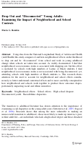 Cover page: Drop Out and "Disconnected" Young Adults: Examining the Impact of Neighborhood and School Contexts