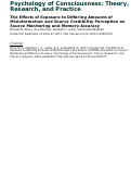 Cover page: The Effects of Exposure to Differing Amounts of Misinformation and Source Credibility Perception on Source Monitoring and Memory Accuracy