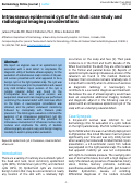 Cover page: Intraosseous epidermoid cyst of the skull: case study and radiological imaging considerations