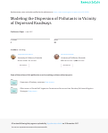 Cover page: Modeling the Dispersion of Pollutants in Vicinity of Depressed Roadways