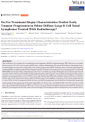 Cover page: Do Pre-Treatment Biopsy Characteristics Predict Early Tumour Progression in Feline Diffuse Large B Cell Nasal Lymphoma Treated With Radiotherapy?