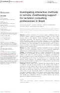 Cover page: Investigating interactive methods in remote chestfeeding support for lactation consulting professionals in Brazil.