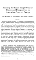 Cover page: Building Bio-based Supply Chains: Theoretical Perspectives on Innovative Contract Design