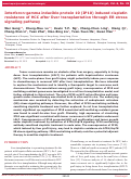 Cover page: Interferon-gamma inducible protein 10 (IP10) induced cisplatin resistance of HCC after liver transplantation through ER stress signaling pathway