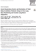 Cover page: Acute Respiratory Events and Dosimetry of Total Body Irradiation Patients Using In&nbsp;Vivo Lung Dose Monitoring and Custom Lung Block Adaptation