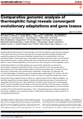 Cover page: Comparative genomic analysis of thermophilic fungi reveals convergent evolutionary adaptations and gene losses