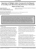 Cover page: Importance of Multiple-window Assessment for the Diagnosis of Ascending Aortic Dissection Using Point-of-care Ultrasound: Report of Three Cases