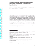 Cover page: Singular Spectrum Analysis for Astronomical Time Series: Constructing a Parsimonious Hypothesis Test