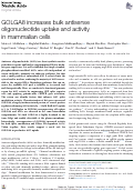 Cover page: GOLGA8 increases bulk antisense oligonucleotide uptake and activity in mammalian cells.