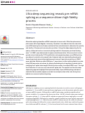 Cover page: Ultra-deep sequencing reveals pre-mRNA splicing as a sequence driven high-fidelity process