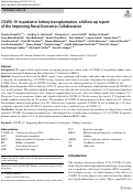 Cover page: COVID-19 in pediatric kidney transplantation: a follow-up report of the Improving Renal Outcomes Collaborative