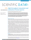 Cover page: High-throughput computation and evaluation of raman spectra