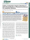 Cover page of Surface Composition Impacts Selectivity of ZnTe Photocathodes in Photoelectrochemical CO2 Reduction Reaction