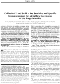 Cover page: Cadherin-17 and SATB2 Are Sensitive and Specific Immunomarkers for Medullary Carcinoma of the Large Intestine