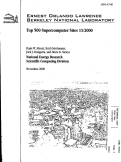 Cover page: Top 500 Supercomputer Sites 11/2000