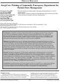 Cover page: SurgeCon: Priming a Community Emergency Department for Patient Flow Management