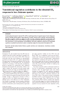 Cover page: Translational regulation contributes to the elevated CO2 response in two Solanum species