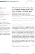 Cover page: Deep learning classification for macrophage subtypes through cell migratory pattern analysis