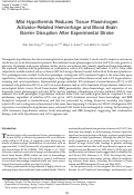 Cover page: Mild Hypothermia Reduces Tissue Plasminogen Activator-Related Hemorrhage and Blood Brain Barrier Disruption After Experimental Stroke