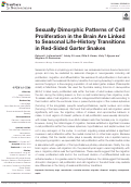 Cover page: Sexually Dimorphic Patterns of Cell Proliferation in the Brain Are Linked to Seasonal Life-History Transitions in Red-Sided Garter Snakes.