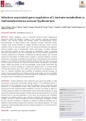 Cover page: Infection-associated gene regulation of L-tartrate metabolism in Salmonella enterica serovar Typhimurium