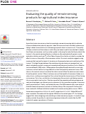 Cover page: Evaluating the quality of remote sensing products for agricultural index insurance