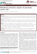 Cover page: Membrane proteomic analysis of pancreatic cancer cells