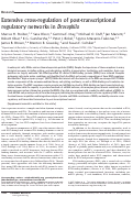 Cover page: Extensive cross-regulation of post-transcriptional regulatory networks in Drosophila
